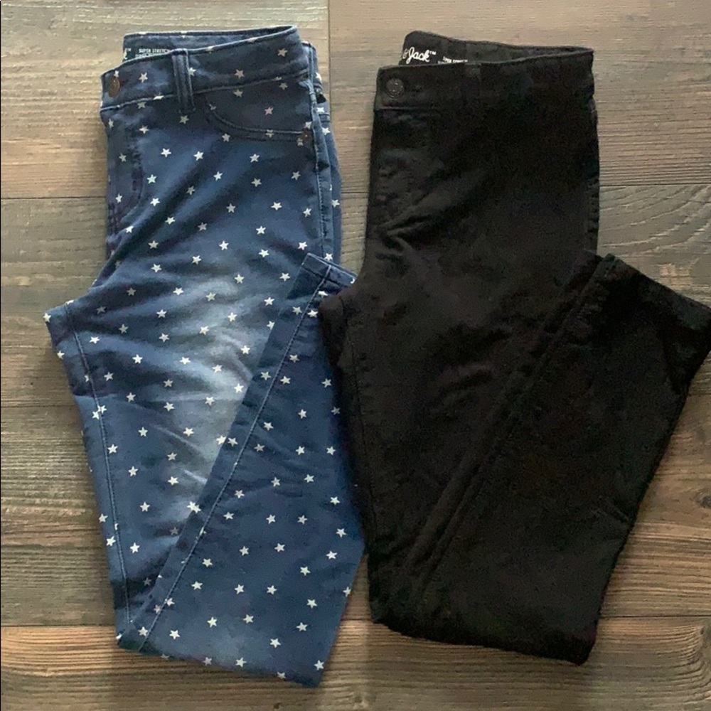 Cat & Jack jegging bundle pants 14/16 black/stars